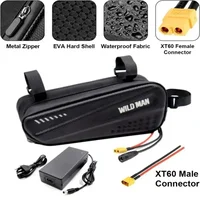 Batterie triangulaire pour vélo électrique 36V/48V, 12Ah 14Ah, batterie Li-ion pour vélo électrique avec sac étanche, chargeur et BMS de sécurité 4