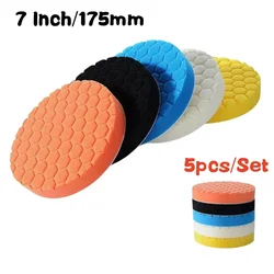 Premium Car Polishing and Detailing Kit - Self - Adhesive Buffing Wheels with Waxing Sponge Pads (7 Inch)
