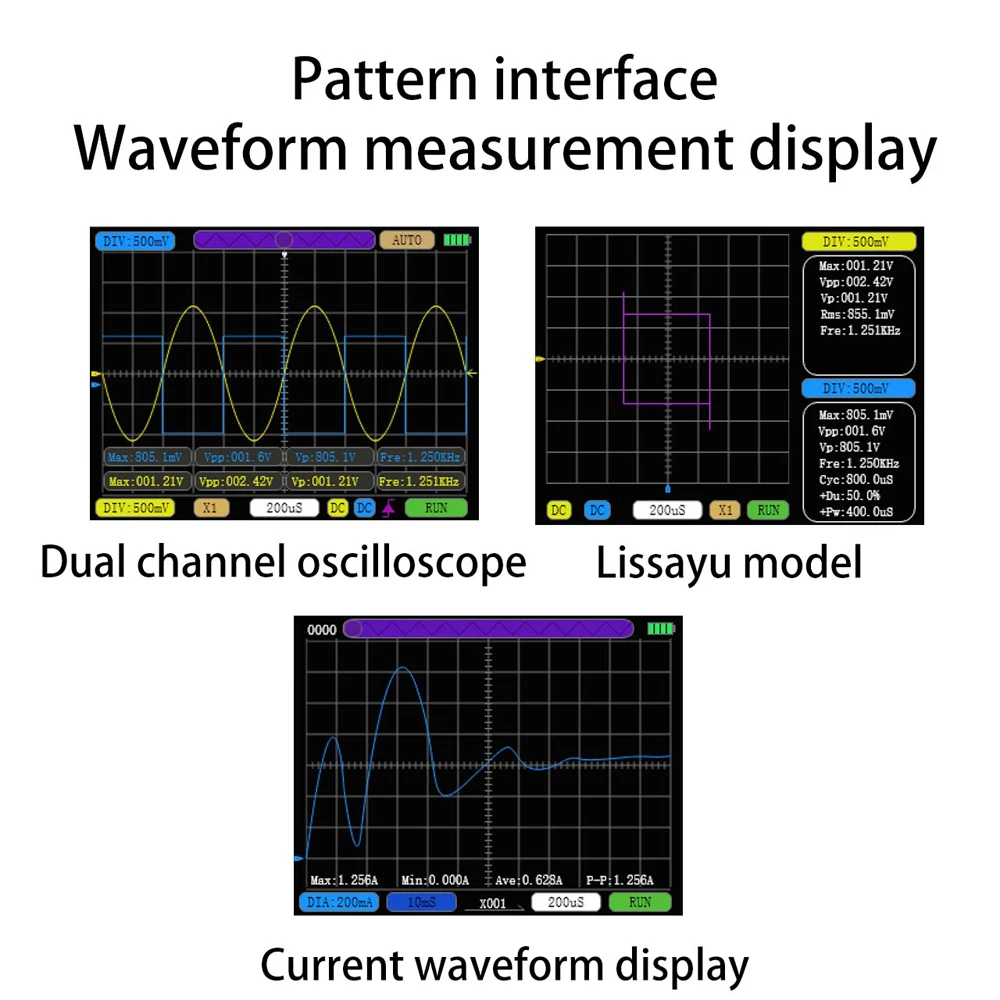 Digital Oscilloscope Compact 50M Sampling Rate 10M Analogue Bandwidth Handheld Dual-channel