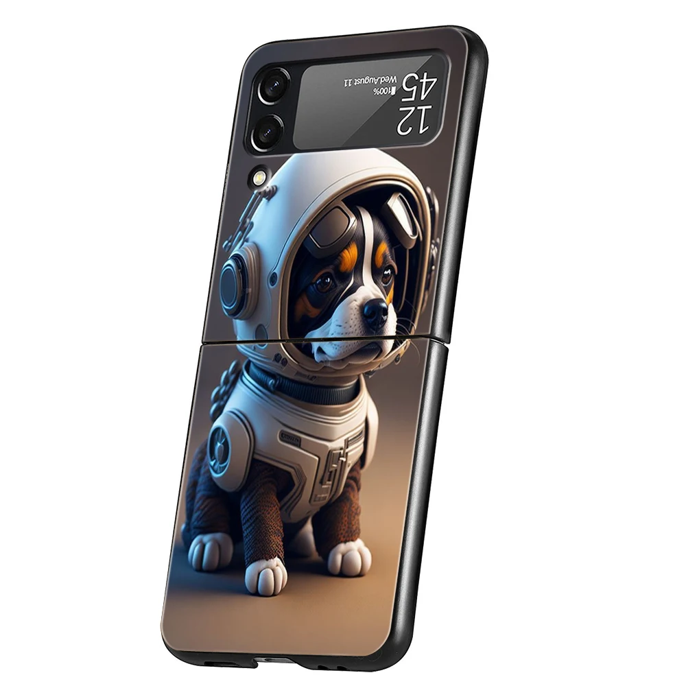Cartoon Hunde Hard PC Handy hülle für Samsung Galaxy Z Flip 5 4 3 schwarze Abdeckung für Galaxy Z Flip 6 faltbare stoß feste Hüllen Fundas – Detail 7