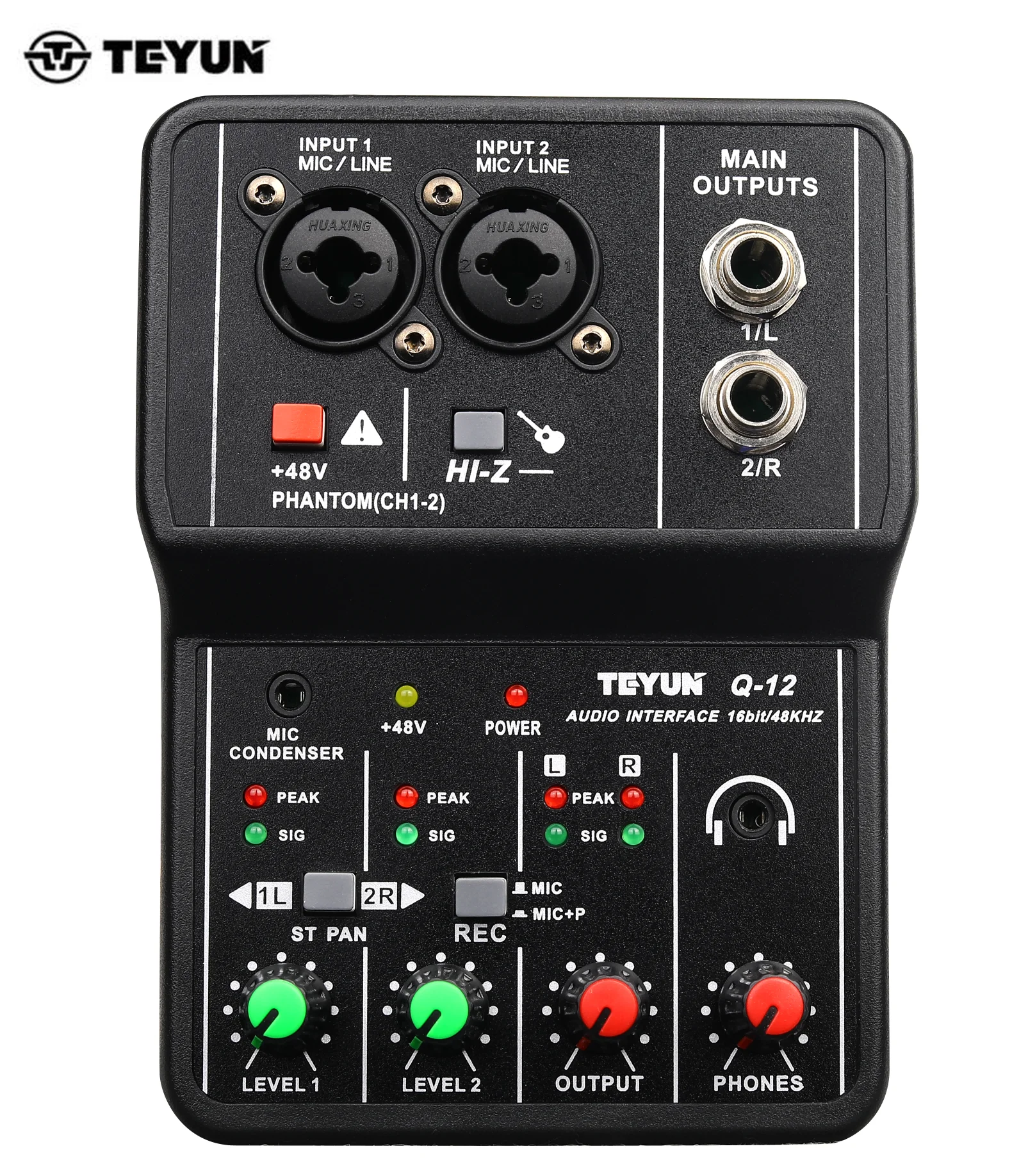 TEYUN Q-12 Professional Audio Sound Mixer with Monitor Electric Guitar ...