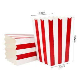 12 - Pack Striped Popcorn and Snack Containers for Parties and Celebrations (M)