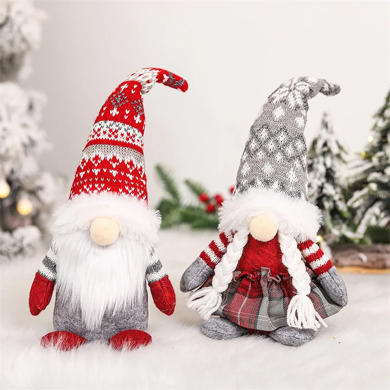 Christmas Gnome Doll Plush Santa Xmas Gonk Dwarf Elf Ornaments Decor