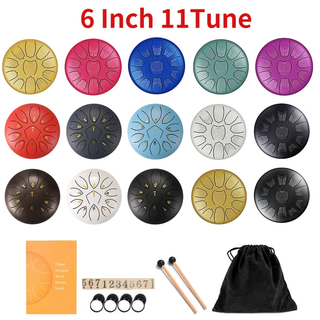 Tambour à langue en acier de 6 pouces, tambour à main, réservoir avec sac  11 airs, Instrument de musique léger, éléments de musique portables -  AliExpress