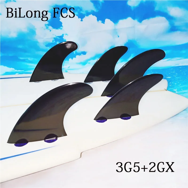 BiLong FCS Surfboard Fins Tri Quad Five Fin a Set Nylon + Fiber  Hot Sell surf Fin  Paddle Board  wakeboard 4
