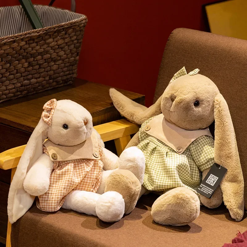 45cm/55cm Cute Plush Toy Stuffed Toy Rabbit Wear Dress Doll Babies Sleeping Companion Cute Doll Children's Gift