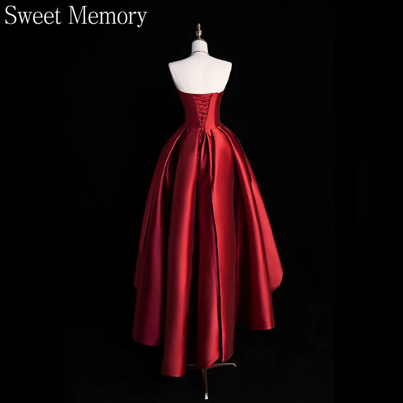 A4188 فساتين حفلة موسيقية فاخرة مخصصة عالية منخفضة الساتان فستان الزفاف مثير فساتين المناسبات الخاصة فستان الحفلات النسائية