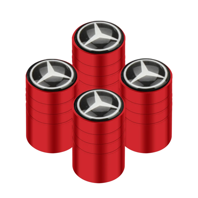 Luxury Car Tire Valve Caps with Emblem - Premium Metal Stickers for Enhanced Interior Aesthetics