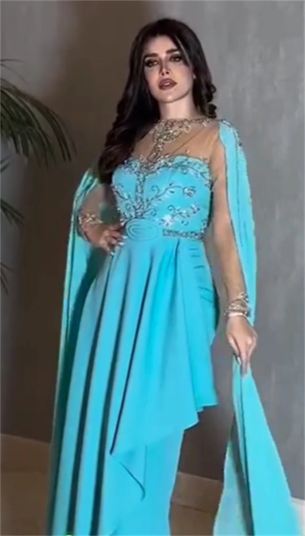 

Ball Dress Saudi Arabia Prom Yipeisha Simple Retro Jewel Sheath Evening Celebrity Flowers Sequin Fold Satin Quinceanera Dresses