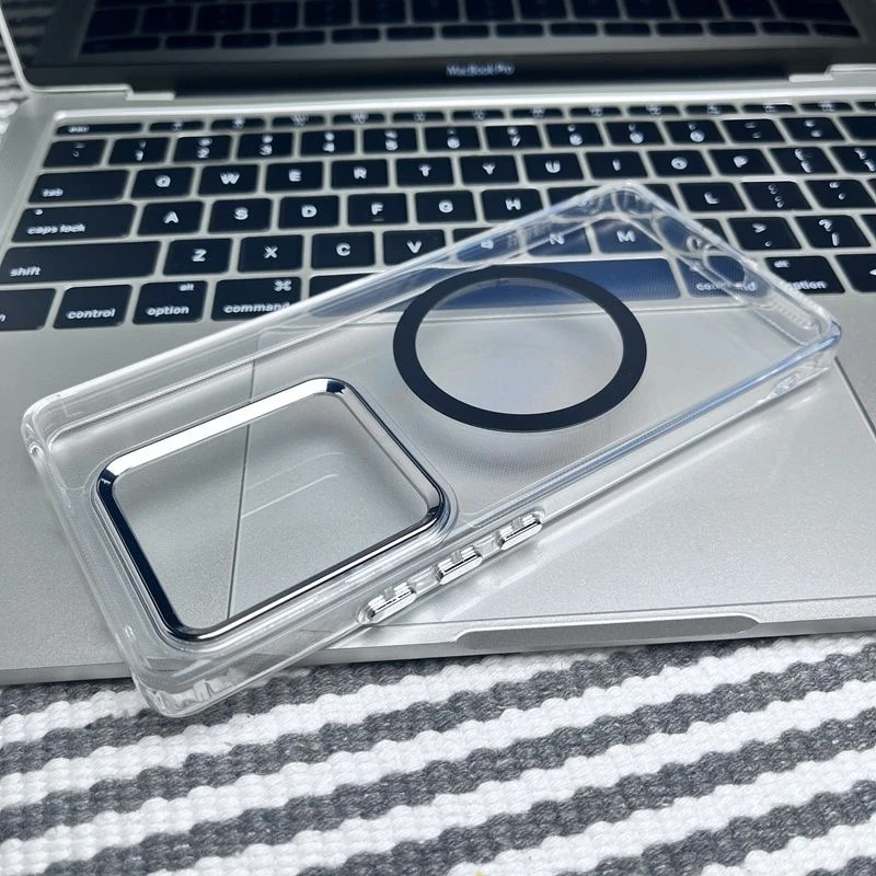Magnetic Transparent Shockproof Protective Case with MagSafe and Bumper Design
