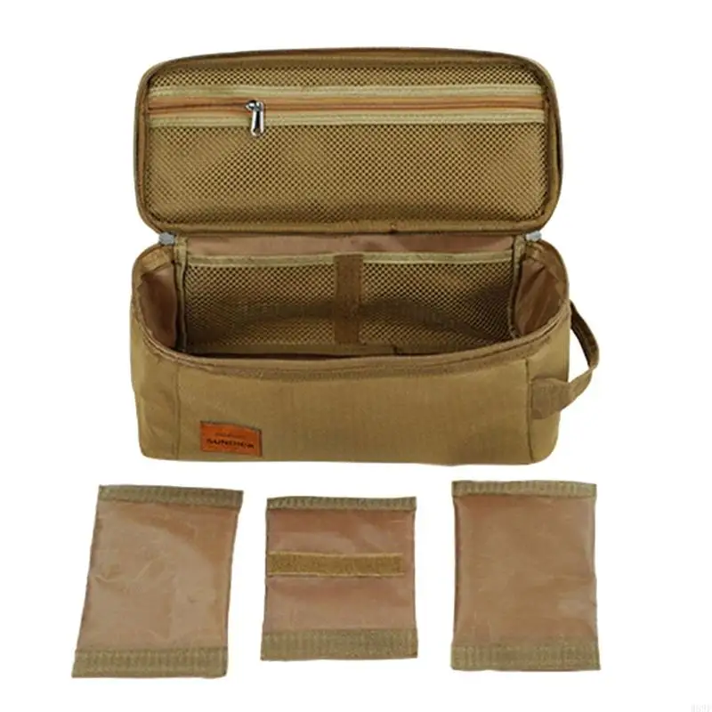 Outdoor Camping Cookware Stored Bag Camping Kitchen Barbecue Tableware Carry Wash Bags Luggages Storage Bag W89F