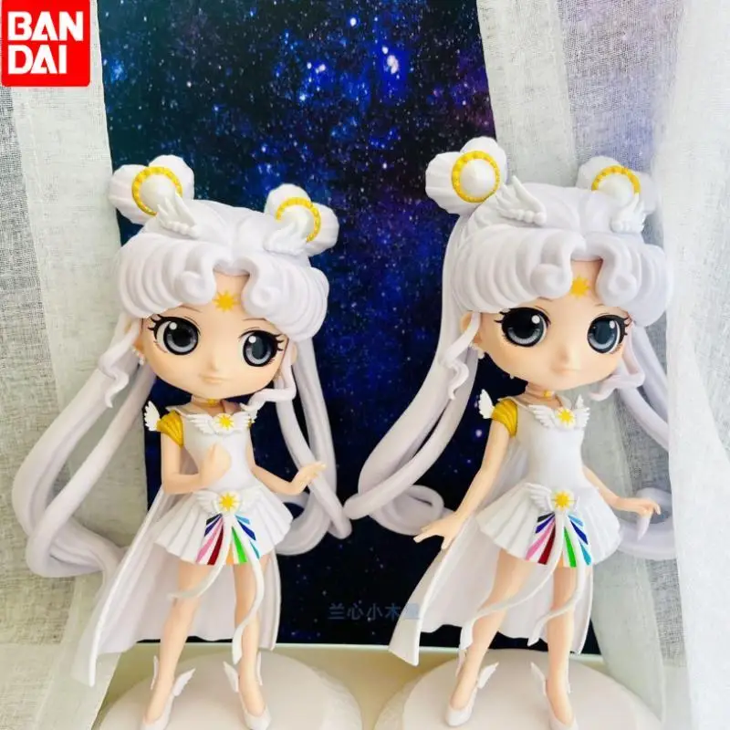 

Original Bandai Sailor Moon Figure Q Posket Tsukino Usagi Cosmos Princess Ver Action Figurine Collection Pvc Model Gift Toy