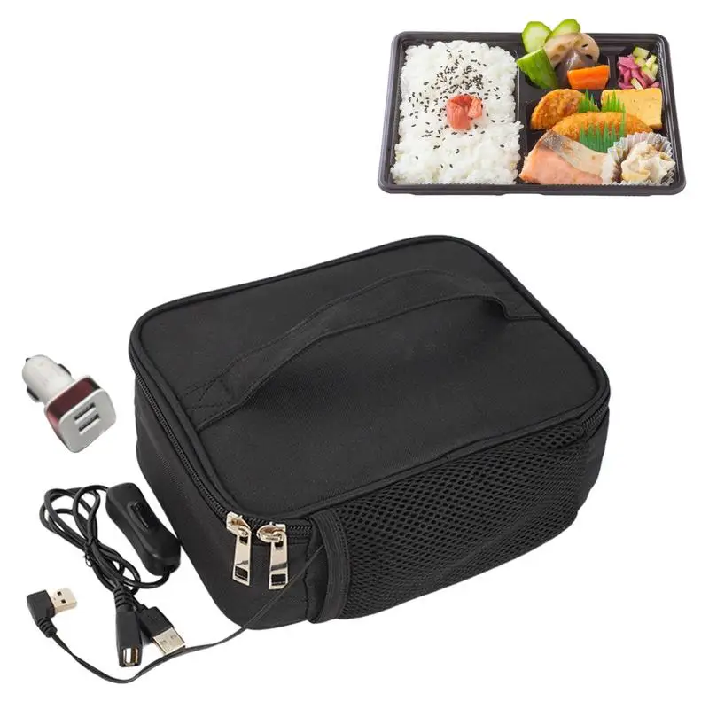 

USB Portable Food Warmer Insulated Lunch Box Travel Portable Hot Lunch Container For Various Foods Car Lunch Bag Food Warmer