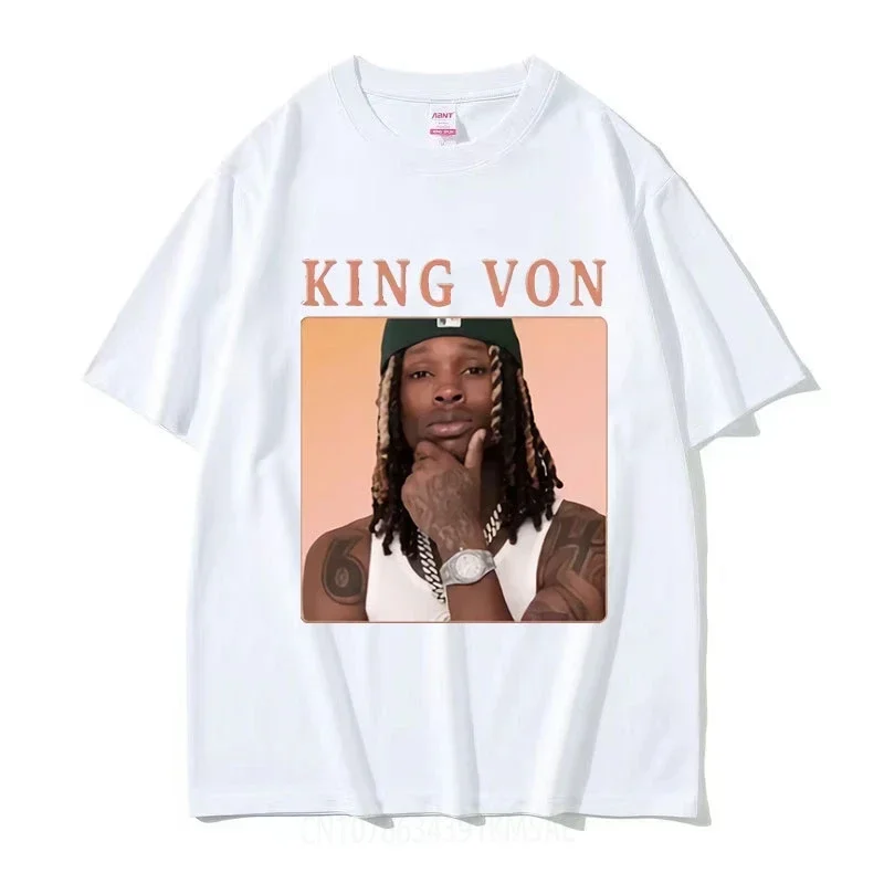 Rapper K-King Von Vintage Graphic T-Shirt Men's Hip Hop Oversized