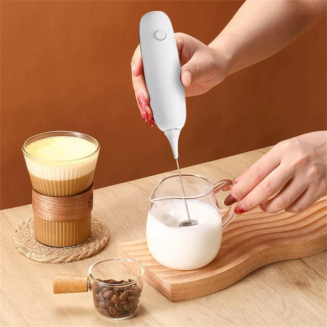 Electric Milk Frother Handheld Milk Foamer Battery Operated Whisk Blender  Wireless Coffee Mixer Egg Beater Cooking Accessories - AliExpress