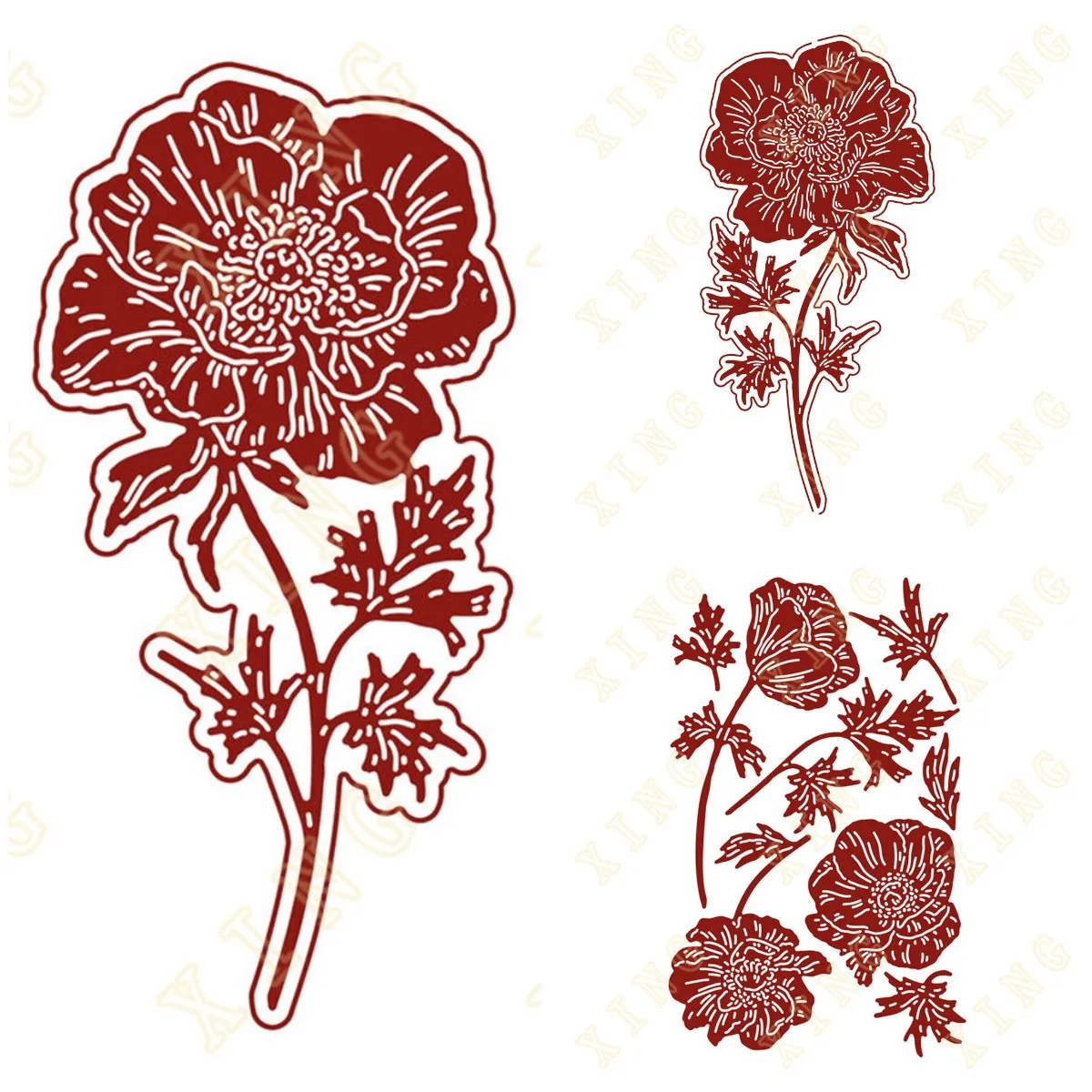 

2024 New Build a Bouquet Anemone Flowers Metal Cutting Die Scrapbook Embossed Paper Card Album Craft Template Cut Die Stencils