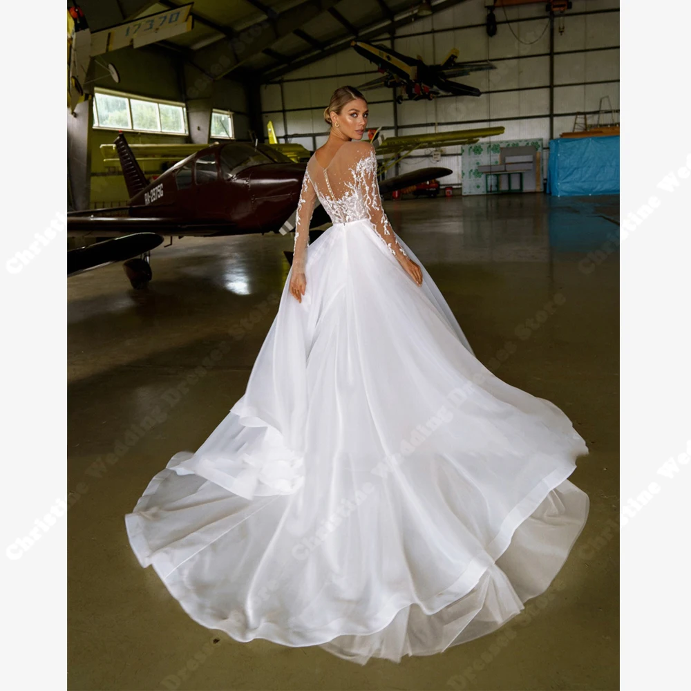 A-Line Wedding Dresses Off The Shoulder Mopping Length Bridal Gowns Lace Appliques Ball Vestidos De Novias Customized wedding dresses