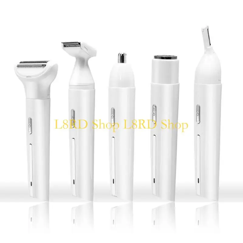 L8RD Electric Razro 5 in 1 비키니 면도기 세트, 헤어 트리머, 코 눈썹용 바디 면도기