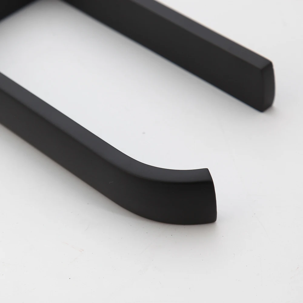 Torayvino Matte Black & Chrome Polished Bathroom Shelf Paper Holder Coat Hook Towel Rack Simple Style Hardware Accessories Set