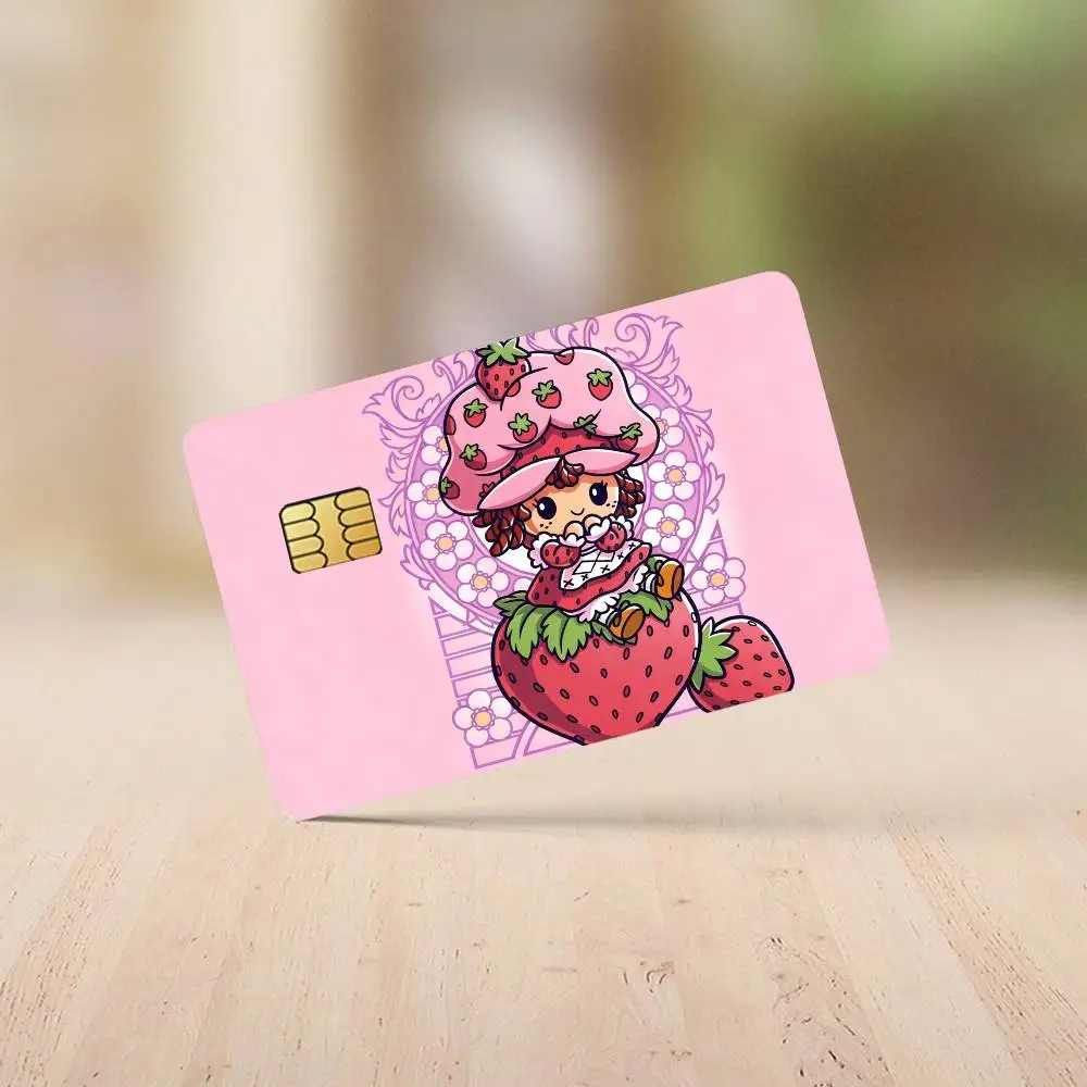 Niedliche S-Erdbeer-Cartoon S-Shortcake-S Kreditkarten-Aufkleber für Bank-Debit, dekorativer Schutz, 4 Stück, kratzfest, wasserdicht – Detail 12