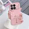 For Poco X6 Pro Case Cute Flowers Letters Shockproof Soft Silicon Protector Coque For Xiaomi PocoX6 Pro Phone Case X 6 Pro Funda 6