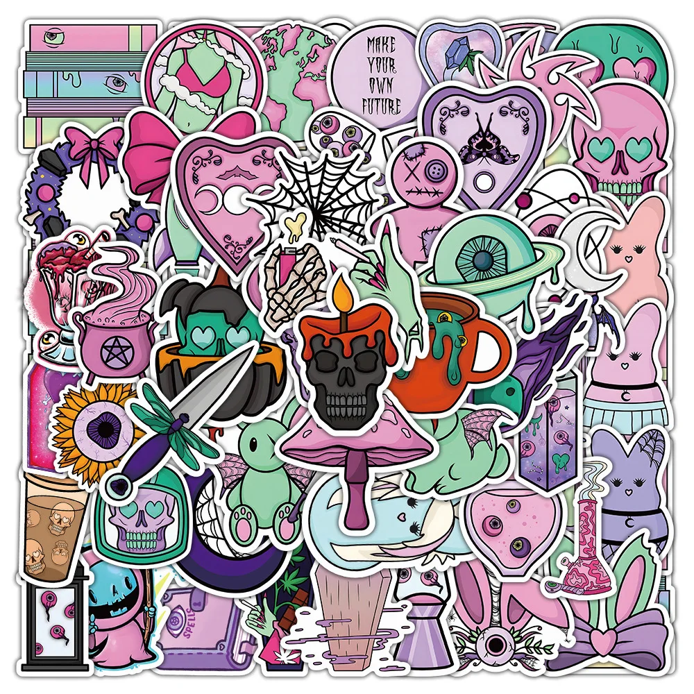 

10/30/50pcs Cartoon Gothic Halloween Stickers for Laptop Water Bottle Luggage Phone Waterproof Kids Sticker Decals Classic Toys