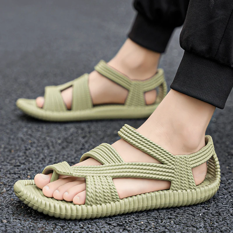 Summer Men Sandal Retro Roman Sandals Outdoor Couples Beach Shoes Open-Toe Cloud Slippers leather sandals summer sandals mens shoes