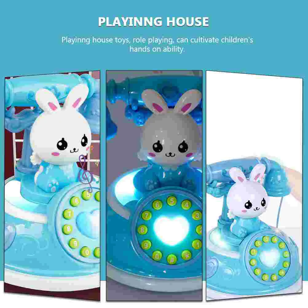 Toy Telephone Rotary Kids Play Children Plaything Pretend Landline Educational Fake Child Simulation Interactive Music Playhouse 5