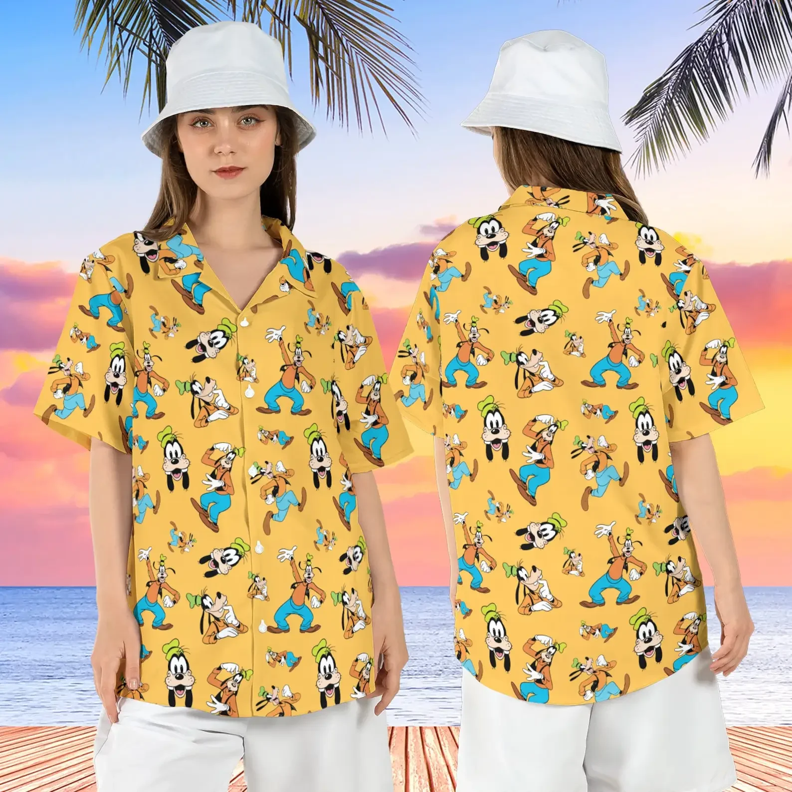 

Гавайская рубашка Disney Goofy Dog, винтажная Мужская и женская рубашка на пуговицах, Пляжная гавайская рубашка Land Beach, летняя рубашка с коротким рукавом, 2024