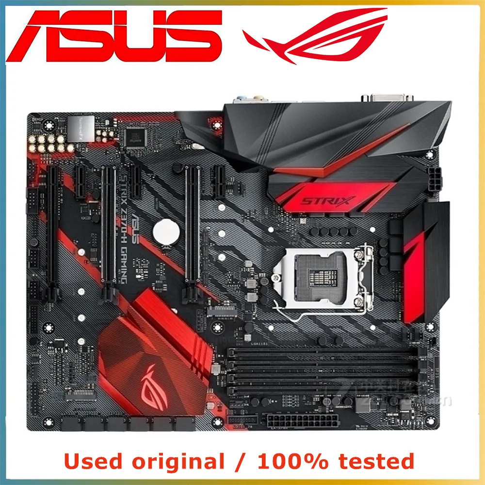 

Материнская плата для игрового компьютера ASUS ROG STRIX, материнская плата LGA 1151 DDR4 64 ГБ для Intel Z370, десктопная материнская плата M.2 NVME PCI-E 3,0 X16