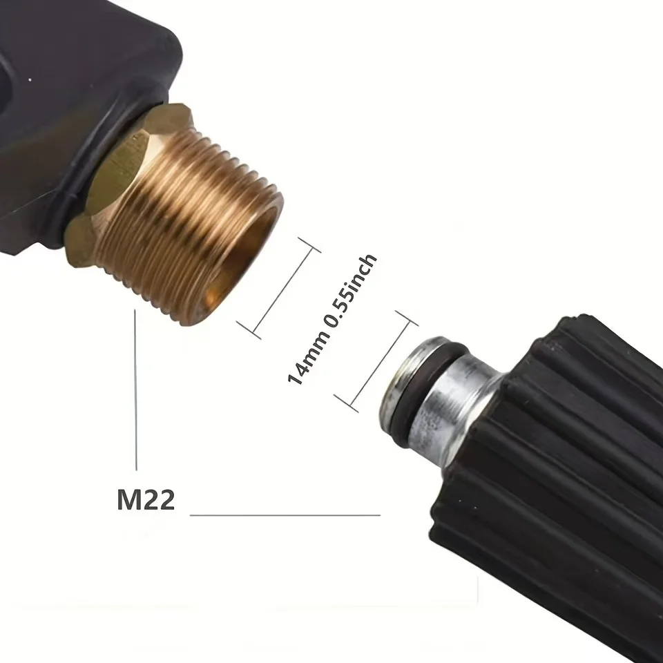 고압 세척기 건 - M22-14&1/4 퀵 커넥트, 5가지 색상 노즐 포함, 가볍고 컴팩트한 차량 세척용 건