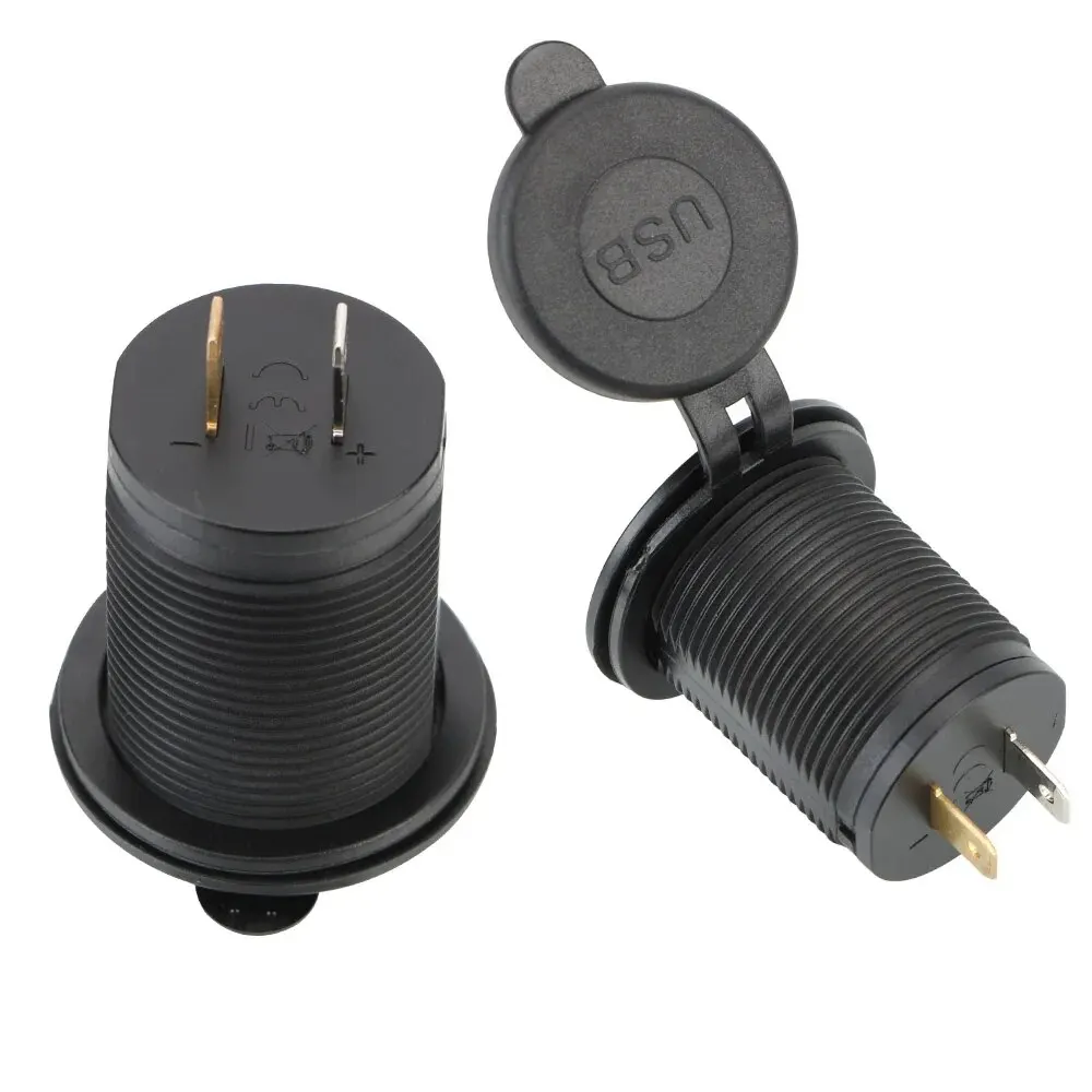 USB Power Socket Adapter Waterproof For Auto Marine Motorcycle Truck Dual 3.1A 12-24V