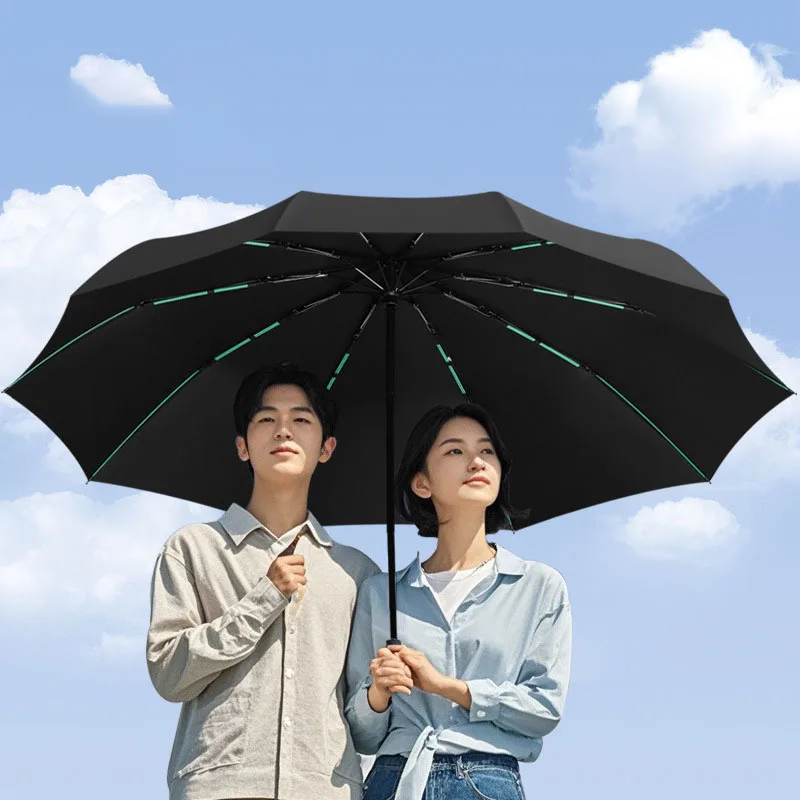 Storm-proof Automatic Umbrella 20 Bones Vinyl Shade UV Protection Umbrella Folding Hook Men Women Parasol Sunshade For Xiaomi