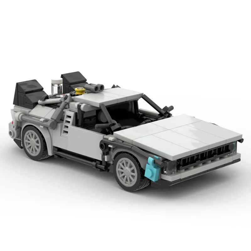 Time Machine Back Car The Future Sports Building Blocks Brick Delorean Time Machine Speed Vehicle Supercar Kids Toy Birthday