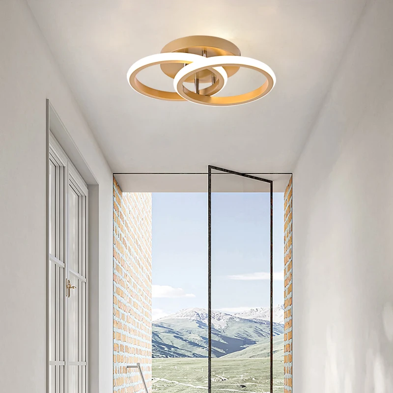 

Modern LED Aisle Ceiling Lamps Home Decor Accessories Golden Surface Mounted For Entrance Aisle Corridor Light Balcony Lustres