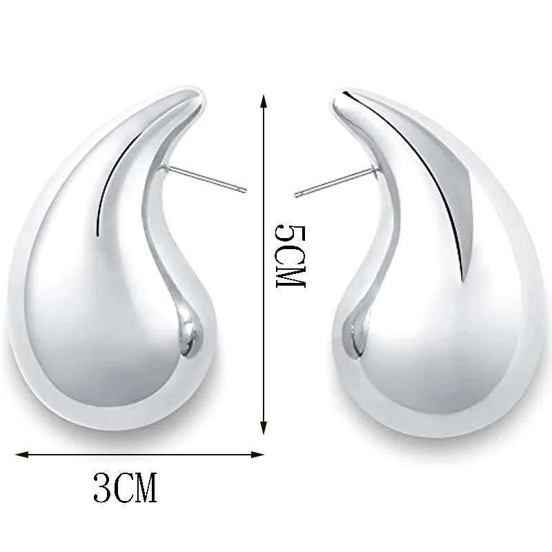 5cm Extra Large Drop Earring Oversized Chunky Hoop Earrings for Women Girl Lightweight Hypoallergenic Gold Plated Big Earrings