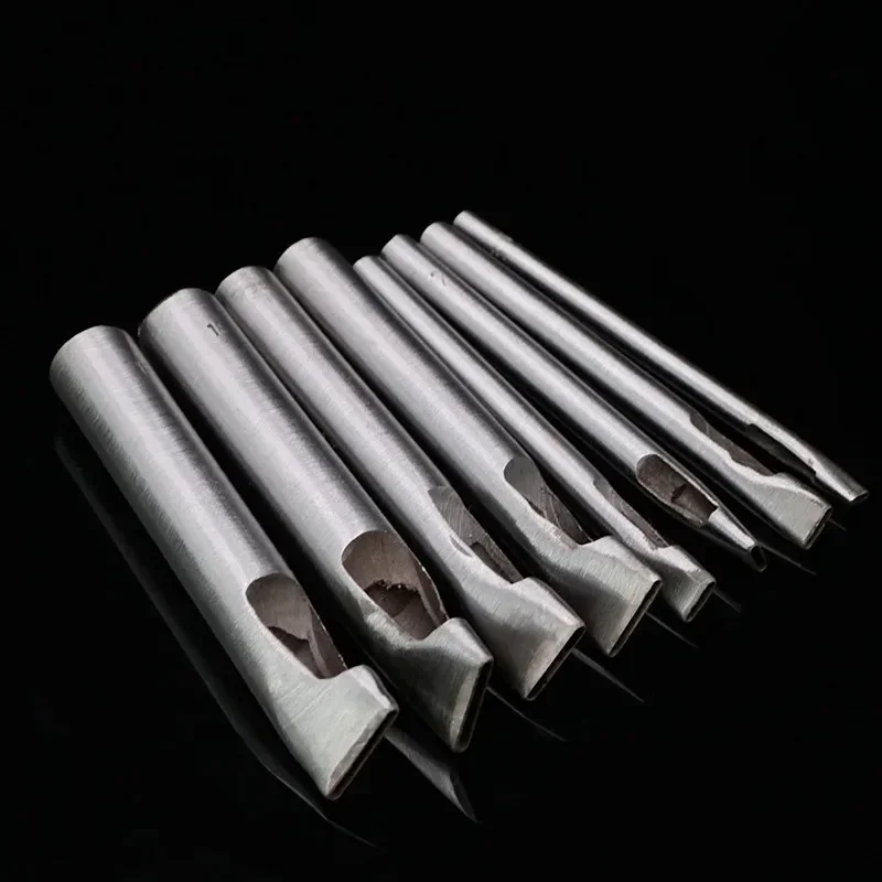 Leather Tools Leather Craft Tools Leather Craft Tool Leather Punches 8 Sizes 2mm-5mm Oval Hole Punch for Leather, Steel Leather Craft Punching Tools for Watch Band, Belt, Leather Crafting