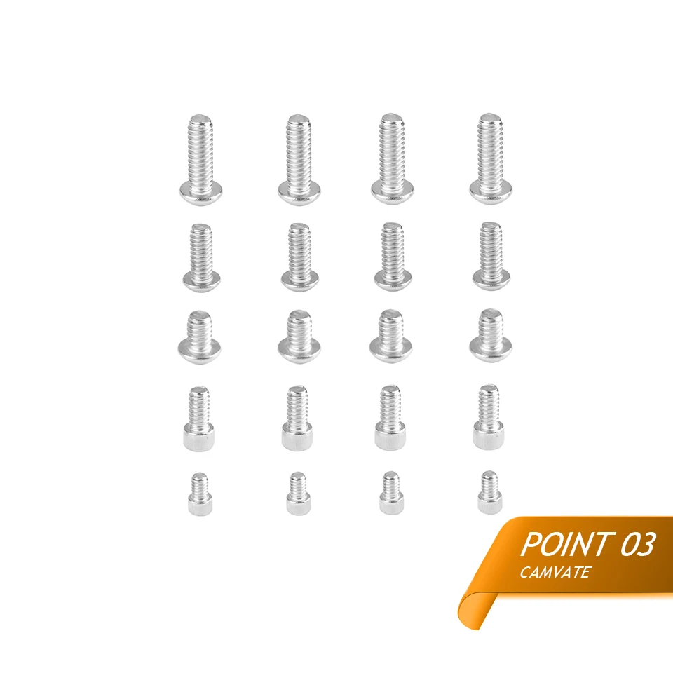 20Pieces Standard 1/4"-20 Hex Screw ( 9mm/13mm/16mm/19mm Thread) For 4.7mm (Cup