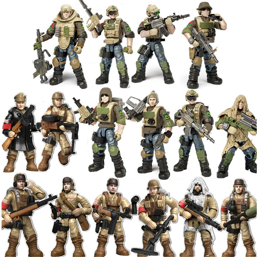 Weltkriegs-Armee Militär-Soldaten Spezialeinheiten Modell Zusammenbaubare Bausteine Kinder-Spielzeug Geschenk