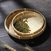 Handwoven Bamboo Storage Tray Fruit Vegetable Bread Food Basket Container Kitchen Storage Baskets Round Food Cake Plate 3