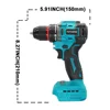 2-Speed 10mm Electric Brushless Drill Cordless Handheld Drill Screwdriver 60-100N.m Portable Power Tools For Makita 18V Battery 2