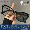 SZTZX Women's Fashion Photochromic Multifocus Progressive Reading Glasses Anti Blue Light Photochromic Prescription Eyeglasses