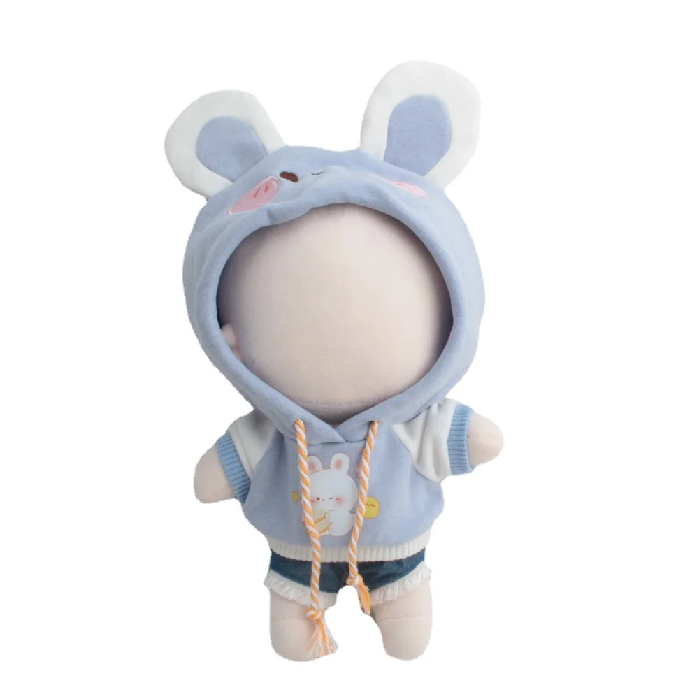 20cm Doll Clothes Mini Animal Hoodies Jeans Pants Canvas Shoes for 14inch Toy Figure Doll Changing Dressing Up Game Gift Toy