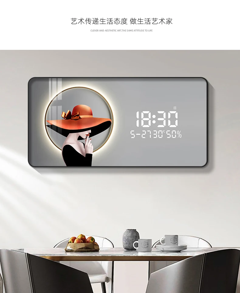 Description Picture 4 of itemBig Size Modern Wall Clocks Chinese Style Mechanism Interior Luxury Art Mural Wall Watch Kitchen Horloge Ornaments Home Decor