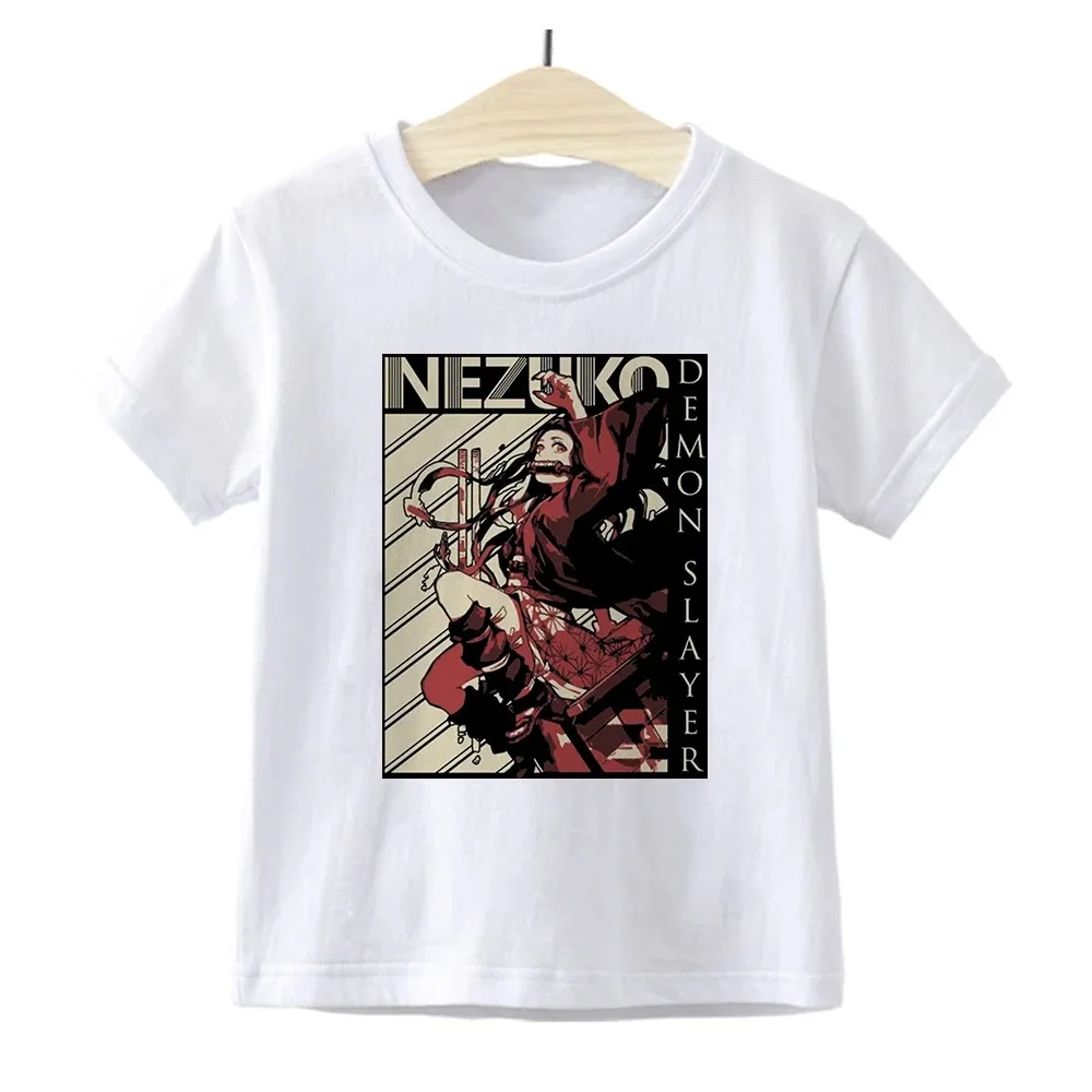 Kimetsu No Yaiba Shirt Boys Demon Slayer Anime T Shirt Fashion Japan Harajuku Children Ropa De Demon Slayer Tshirt for Kids Boys 5