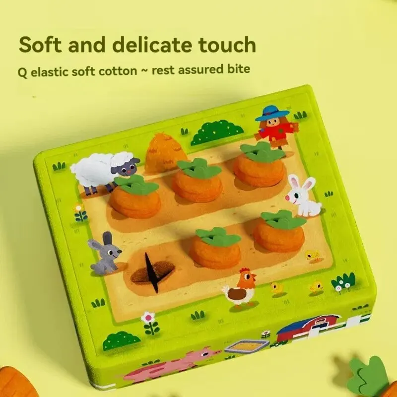 Educational Toys Baby Early Education Pull out Carrot Paper Toy Plush Simulation Farm Vegetable Field Carrot Seed Game Puzzle