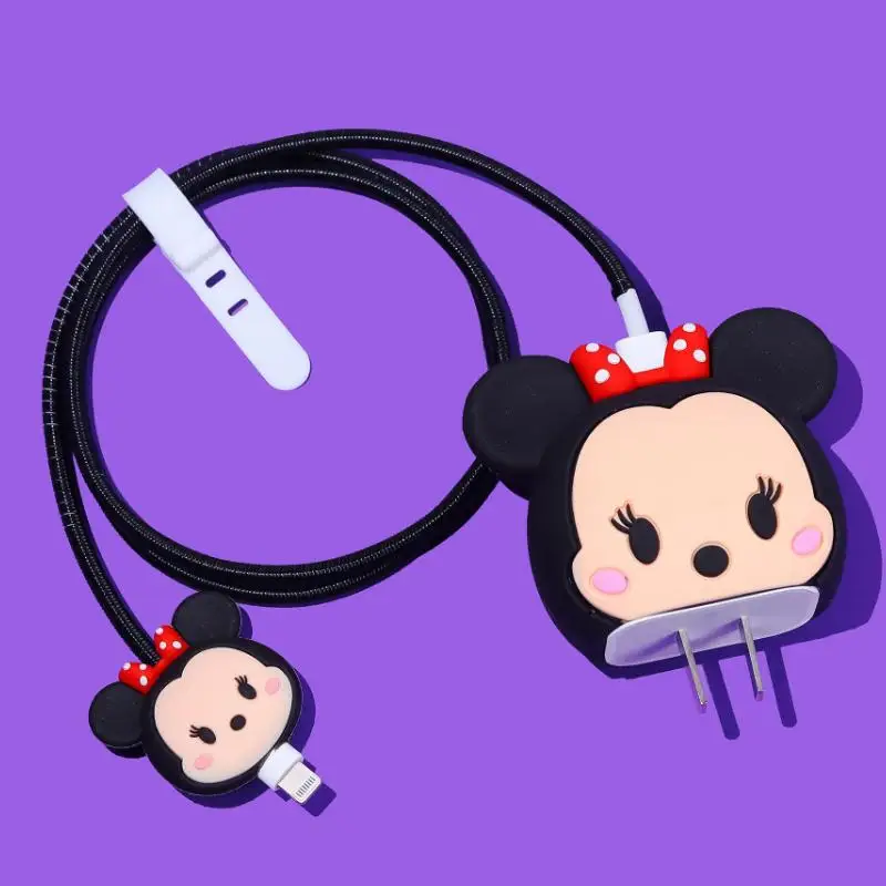 Cartoon Disney Cable Winder Set For iPhone 11 12 iPad 18W 20W Data Line Cute Silicone Fast Charger Cable Protector Organizer — view 5