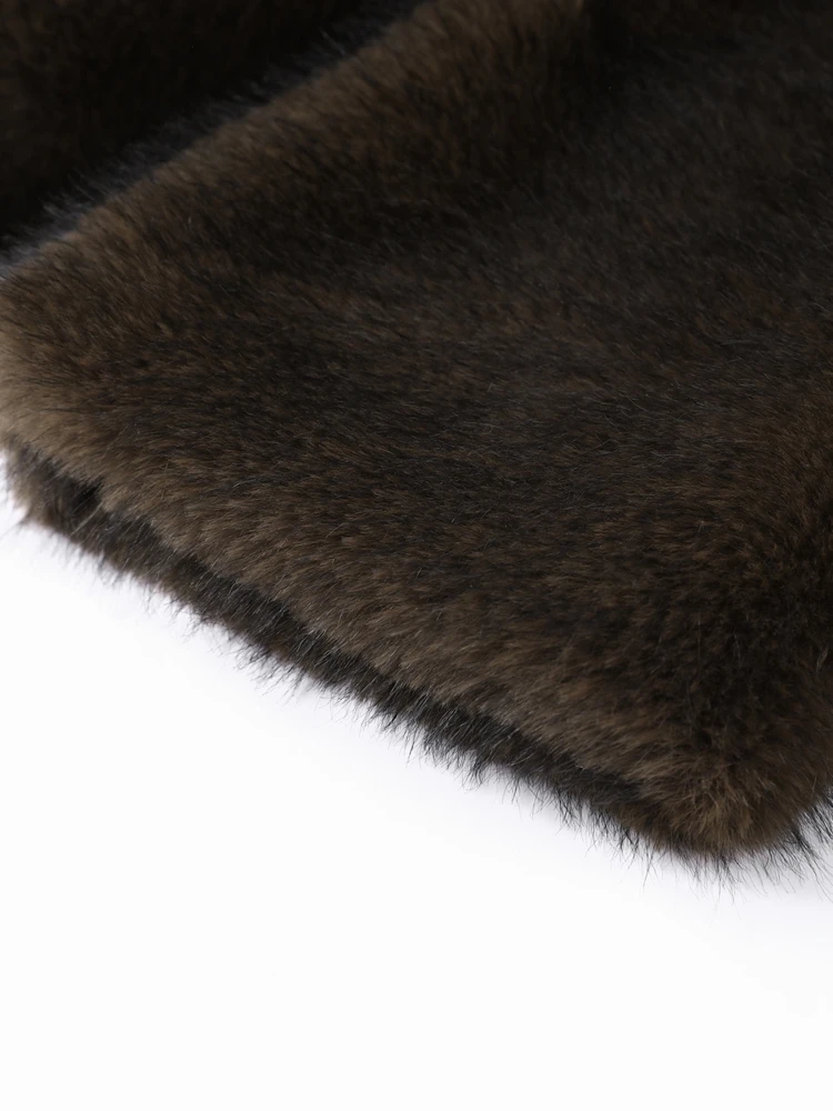 Damen-Wintermäntel, Midi-Kunstpelzmantel, Herbst 2022, weiblich, luxuriös, langärmelig, übergroß, warme Jacke, schicke Damen-Oberbekleidung, Neu – Detail 10