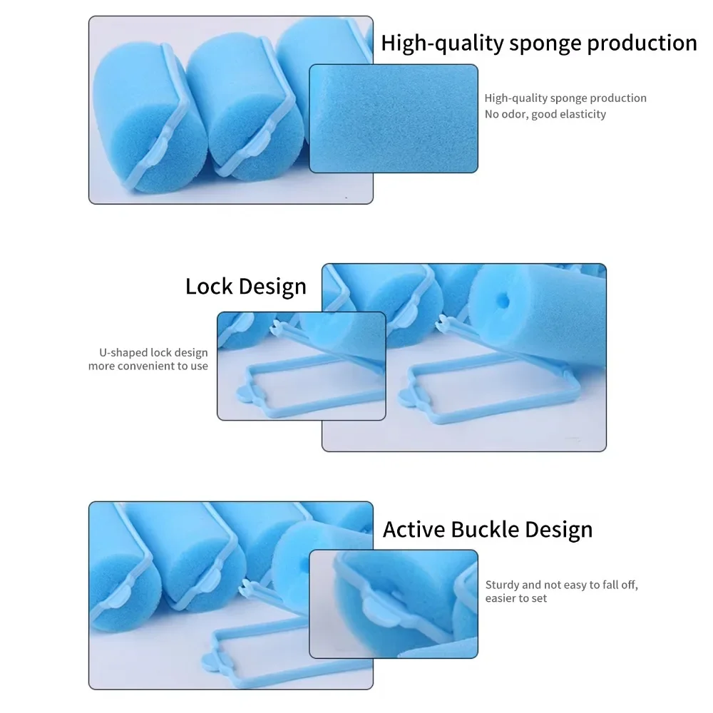 Soft Sponge Foam Cushion Hair Rollers Curlers 12pcs Hair Salon Barber Curls Hairdressing Kit DIY Home Styling hair styling tool hair curling tools