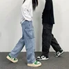 Baggy Straight Men's Cargo Jeans Fashion Streetwear Hip Hop Wide Pants Harajuku Y2K High Street Korean Male Denim Trousers 6